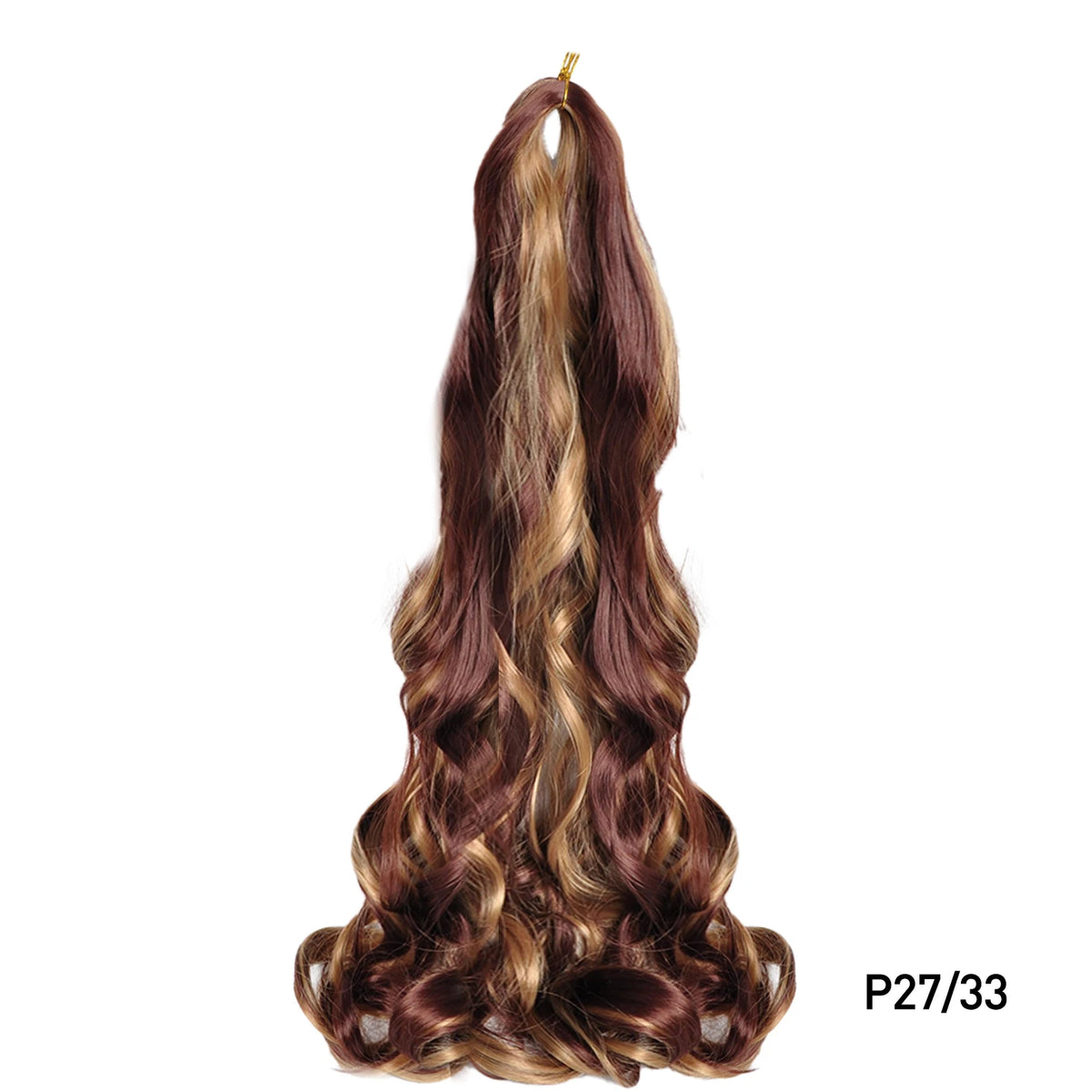 French Curls Braiding Hair Extensions - Synthetic Loose Wave Spiral Curl, High Temperature, Ombre Pre-Stretched