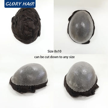 Double Knotted Man Toupee 130% Density Discounted Price Hair Unit Durable Men's Capillary Prosthesis Wig