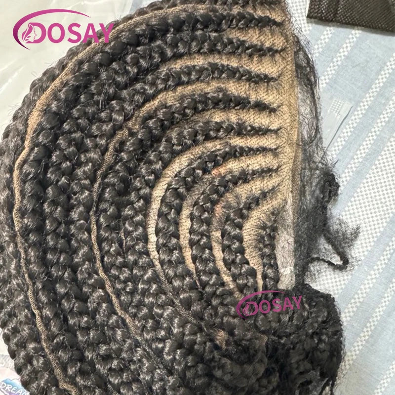 8 Inch Synthetic Short Bob Cornrow Braided Wig with Baby Hair, Knotless Box Braids