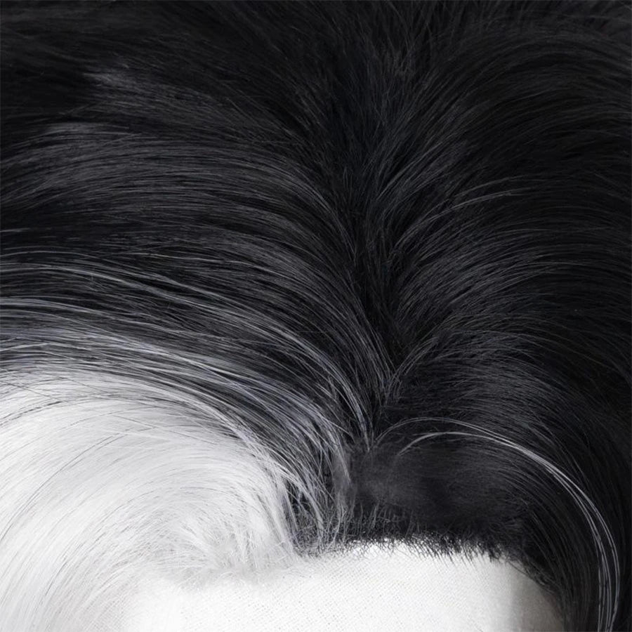 Black White Ombre Short Synthetic Cosplay Wig