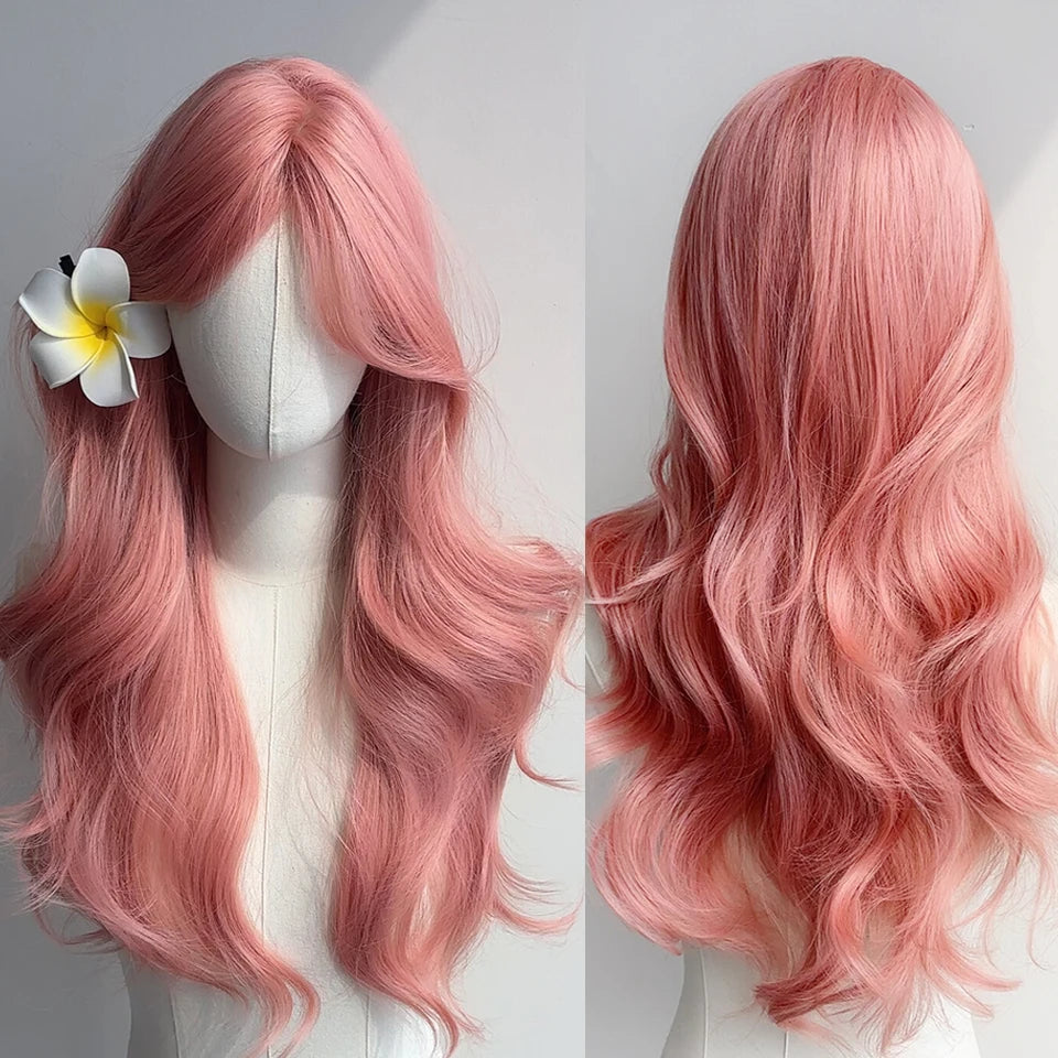 Blonde Twin Ponytail Princess Cut Natural Short Hair Synthetic Wigs Bangs Heat
