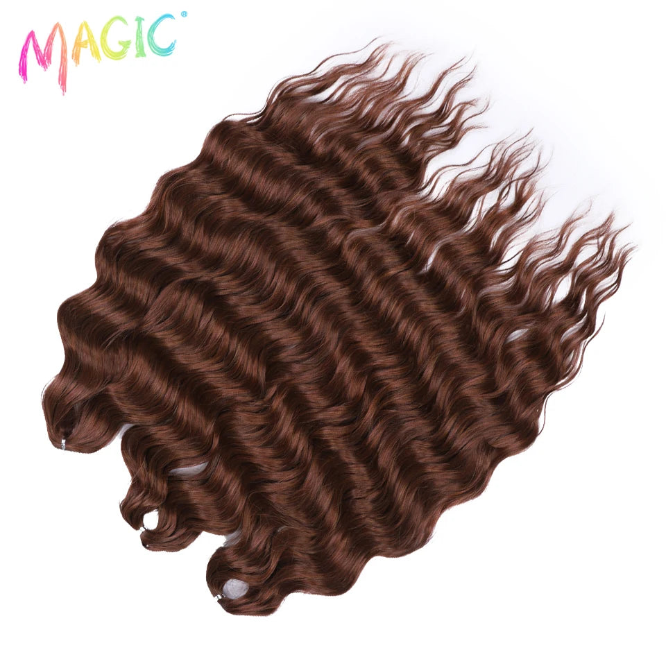 Water Wave Braiding Hair Extensions Ombre Blonde Deep Afro Curl Twist Crochet
