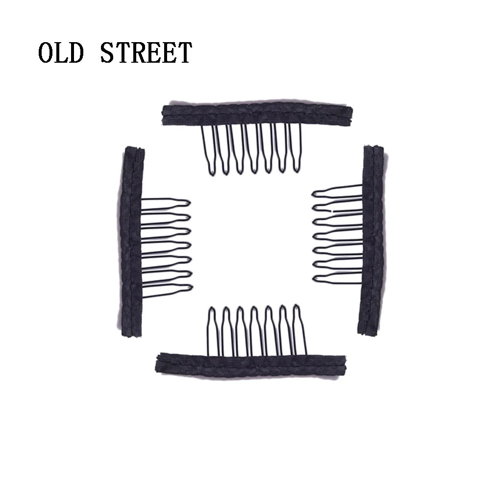 Black Teeth Wig Combs Set Lace Cap Accessories Safe Stable Clips Application