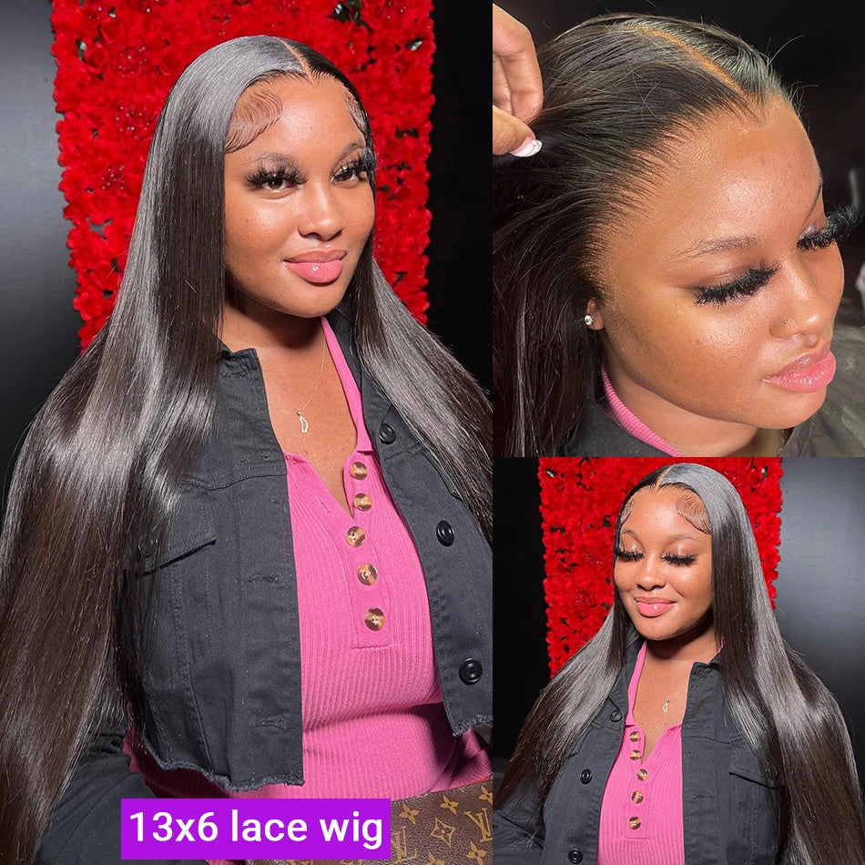 Density Bone Straight, 13x6 HD Lace Frontal Wig Transparent Front Pre Plucked