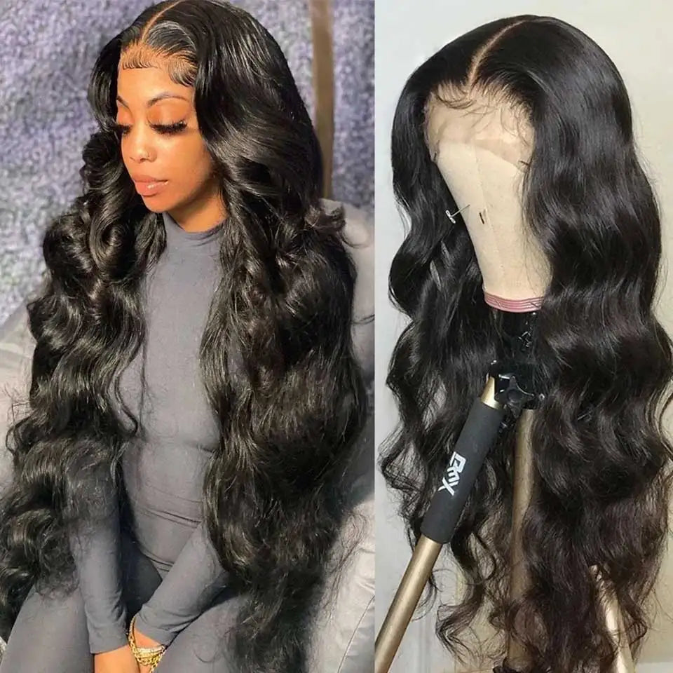 13x4 HD Transparent Body Wave Lace Front Wig Frontal Brazilian Human Hair