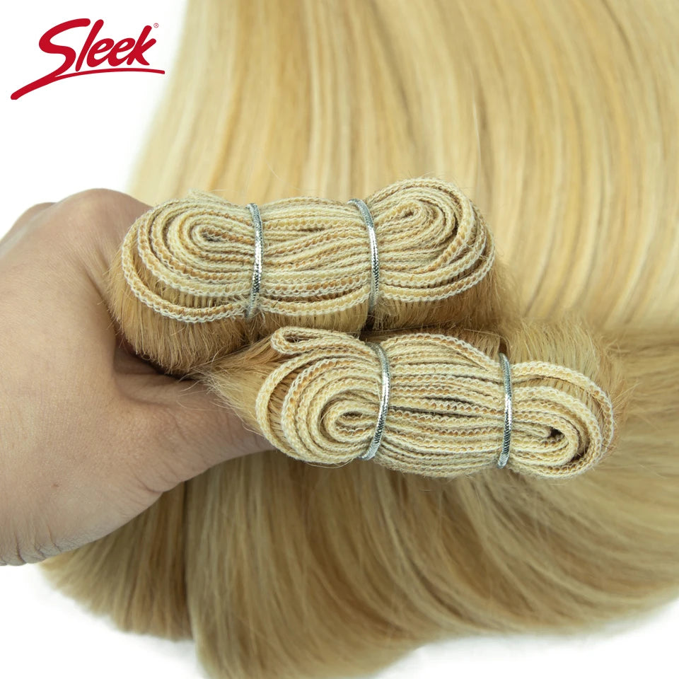 Sleek Peruvian Straight Human Hair Double Drawn Natural Weave Bundles Brown Remy