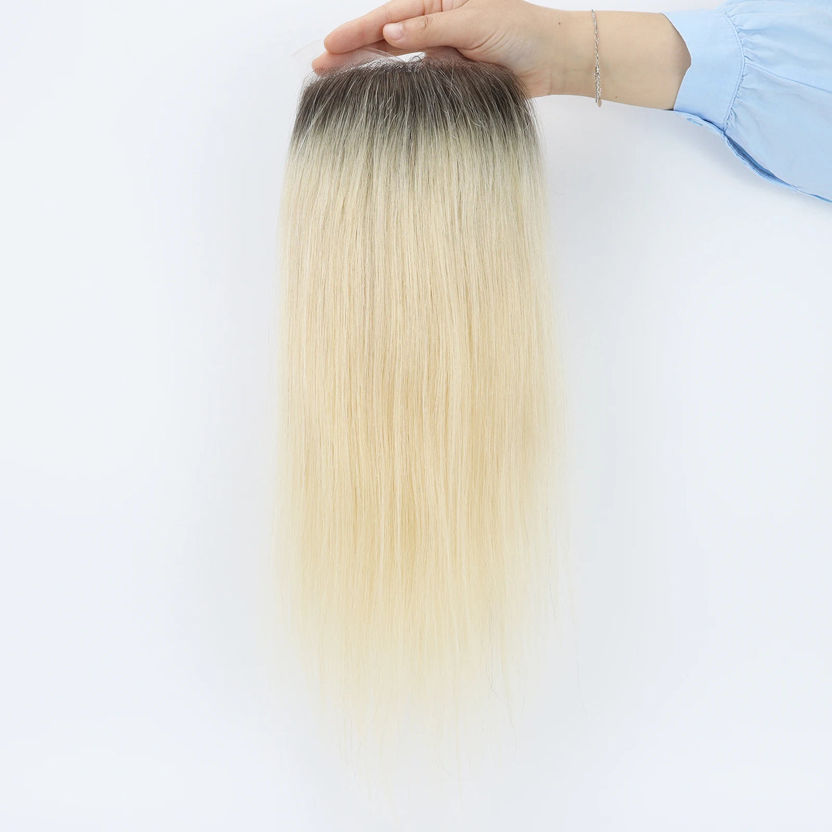 2/613 Ombre Light Blonde Topper Lace Front Real Remy Human Hair Toupee