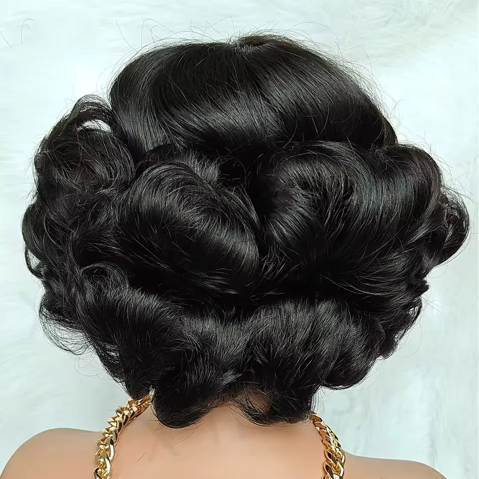 Super Density Wig Egg Curly, 4x4 Lace Closure Bob 100% Human Hair