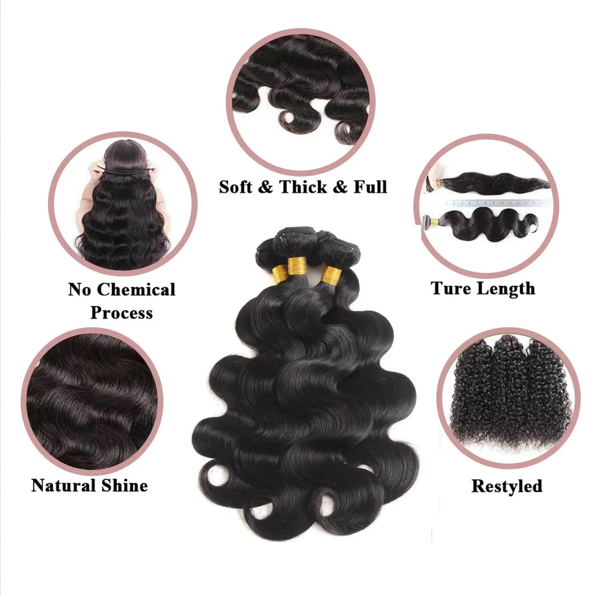 15A Raw Indian Human Hair Bundles Body Wave Triple Lifespan Straight Deep
