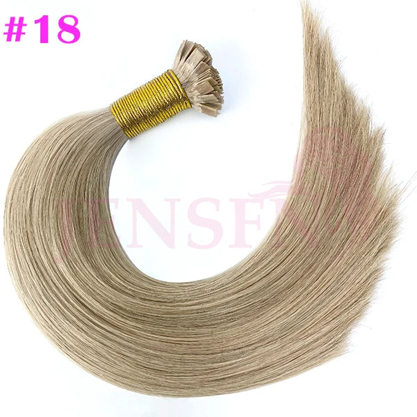 Flat Tip Hair Extensions Remy, 100% Human Keratin Straight Pre Bonded Wigs