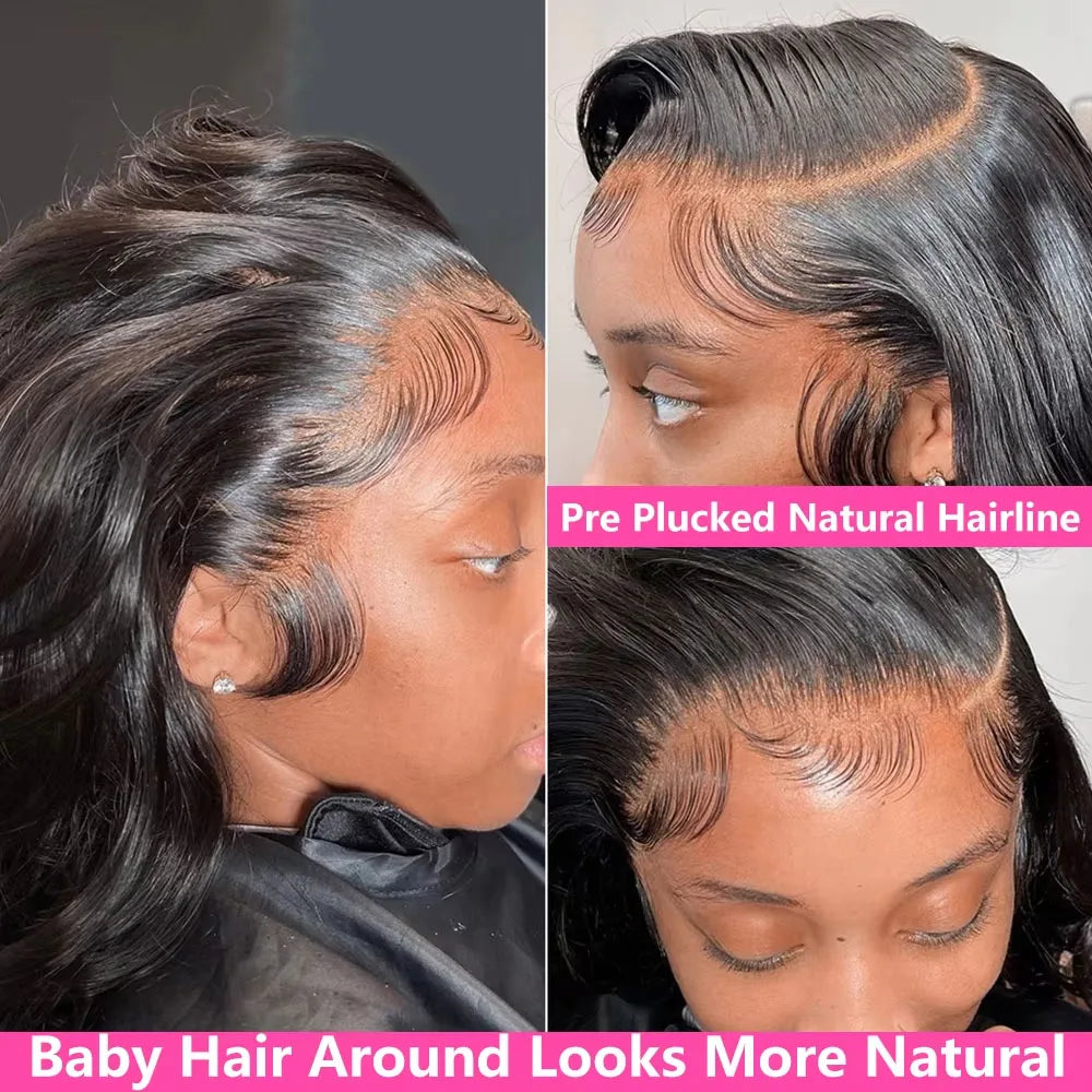 13x6 Lace Front Wigs Human Hair Density HD Body Wave Frontal Glueless