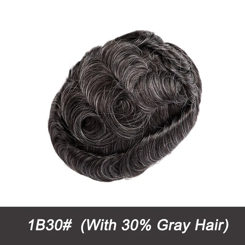 Swiss Lace Toupee Ultra Delicate AIR-Lace Male Hair Prosthesis Breathable 90 Density Hair Toupee Men Full Lace Men's Wig
