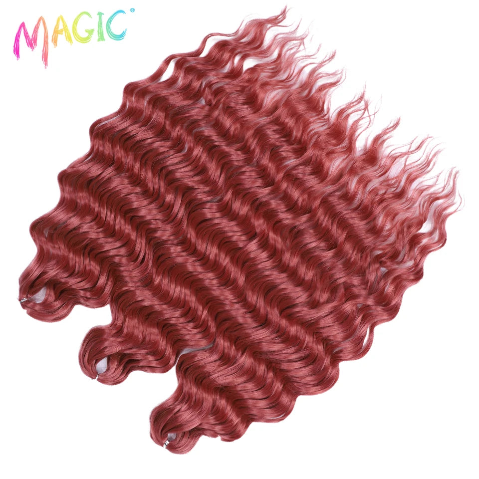 Water Wave Braiding Hair Extensions Ombre Blonde Deep Afro Curl Twist Crochet
