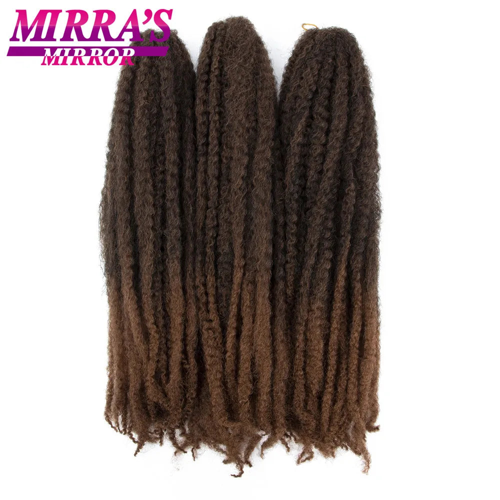 Marley Twist Braiding Hair 18/24 Afro Kinky Curly Faux Locs Crochet Synthetic