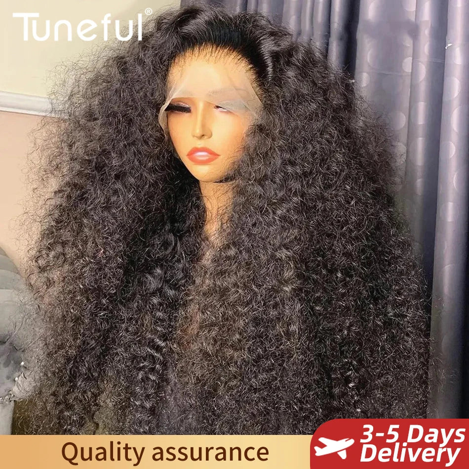 13x6 HD Transparent Lace Front Human Hair Wigs Raw Indian Water Curly