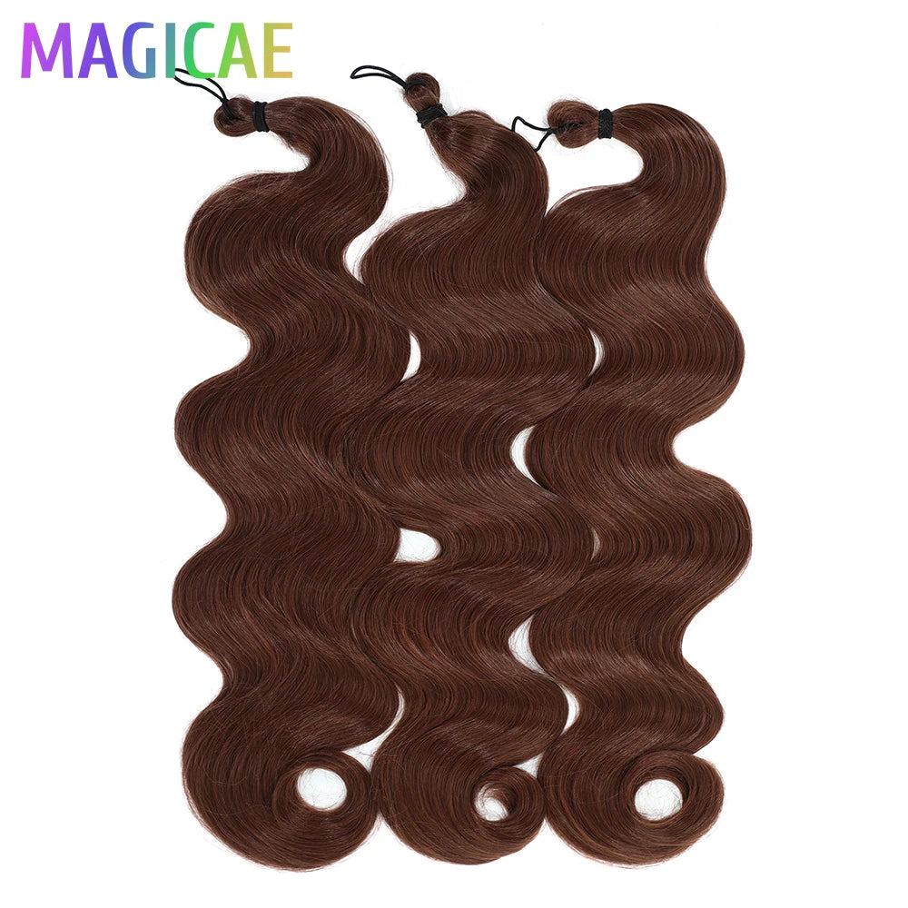 300G 26Inch Ombre Grey Crochet Braids Body Wave Light Brown Highlight Sp4/27/613