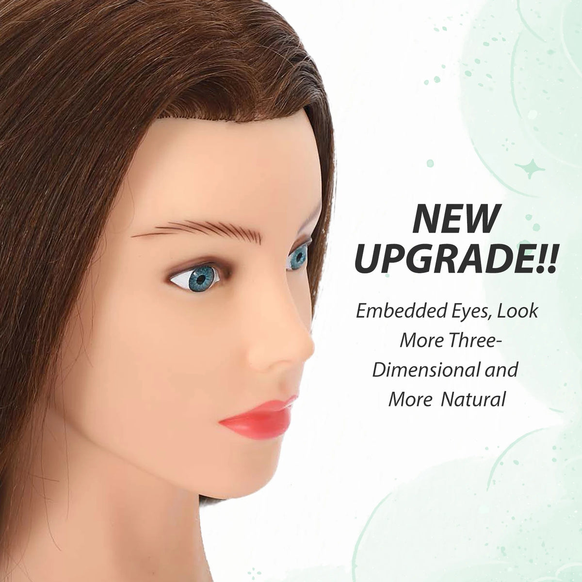Mannequin Head with 100% Real Human Hair for Cosmetology Hairstyle Practice