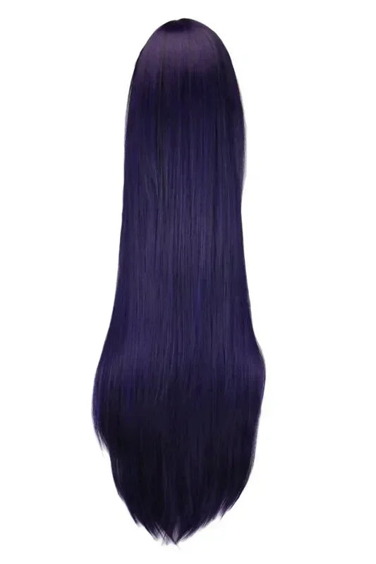 Long Straight Cosplay Wig Black Purple Red Pink Blue Dark Brown Cm