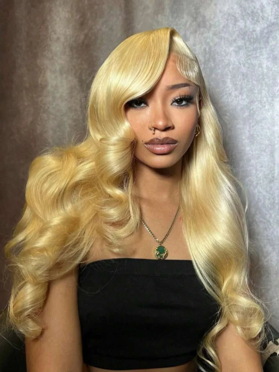 Blonde 613 Body Wave Human Hair 13x6 Lace Front Wig, 250% Density, Baby Hair, Natural Hairline