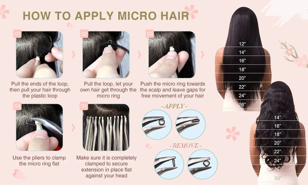 Micro Loop Human Hair Extensions Balayage Blonde 50Gram/Set 1G/S Natural Link Fusion