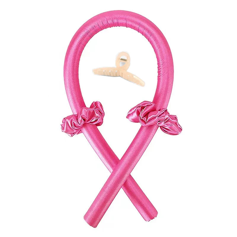 4Pcs Heatless Curling Rod Headband, Styling Kit with Hair Clip，Ribbon Rollers，