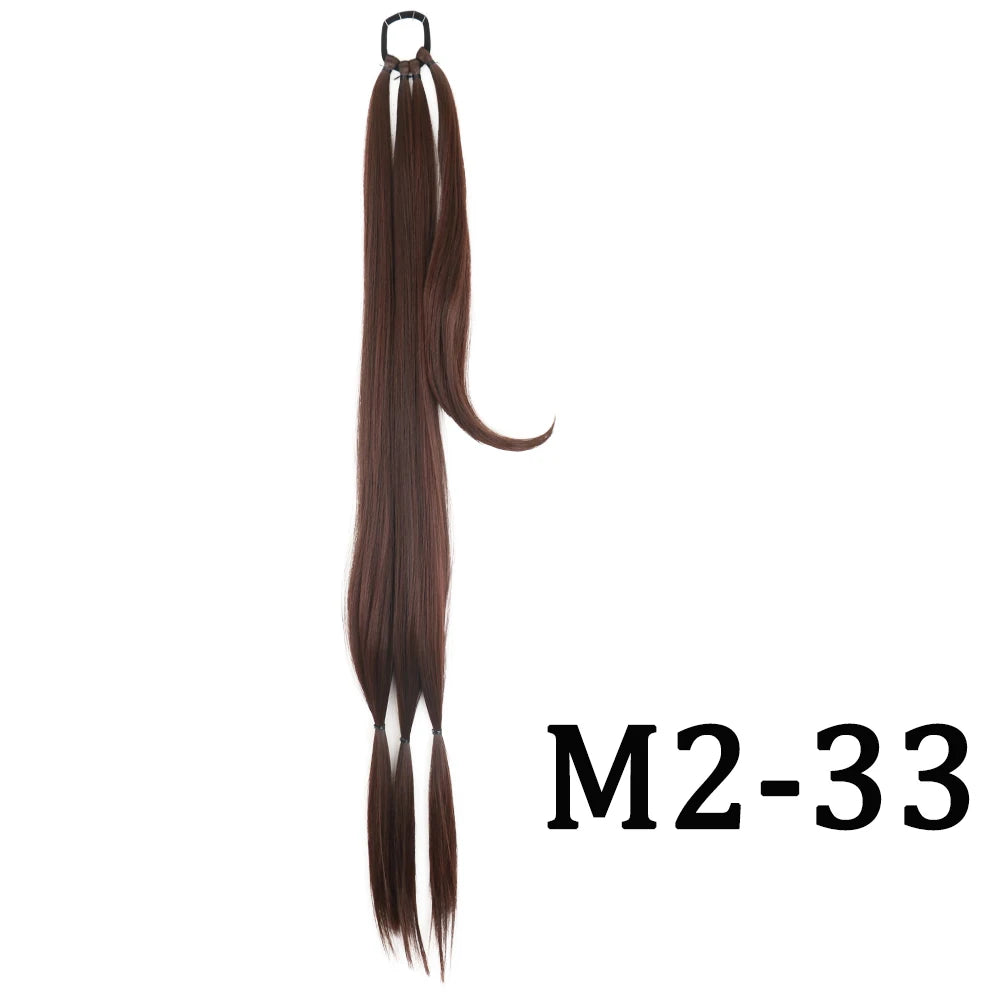 DIY Ponytail Extensions Synthetic Boxing Braids Ponytail Hair Rope High Temperature Fiber Black Brown Ponytail