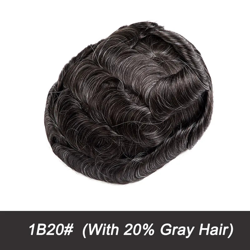 Swiss Lace Toupee Ultra Delicate AIR-Lace Male Hair Prosthesis Breathable 90 Density Hair Toupee Men Full Lace Men's Wig
