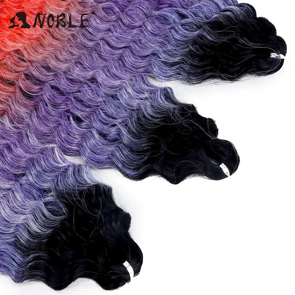 Synthetic Twist Crochet Curly Hair Water Wave Braid Ombre Blonde Brown Deep