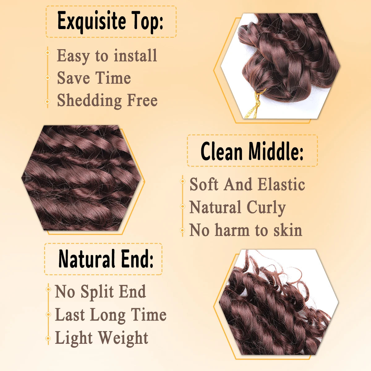 12inch Synthetic Italian Curls Braids Hair Crochet Loose Extensions Boho Deep Wave