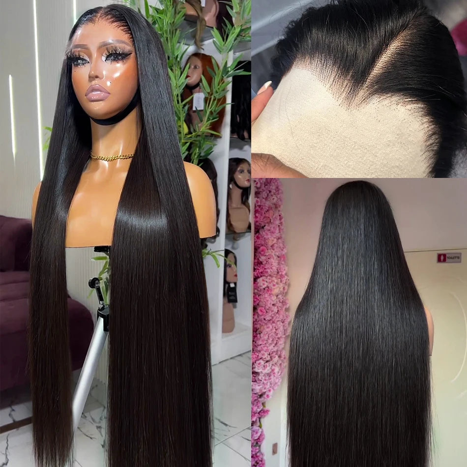 Straight Lace Front Human Hair Wigs, 13x4 HD Frontal Density Natural Hairline