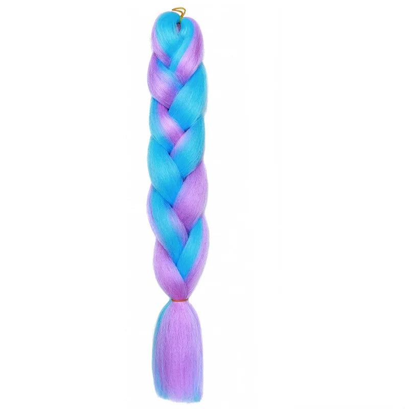 Synthetic 24Inch Jumbo Braids Hair Extension Afro Ombre Color Box Yaki Straight