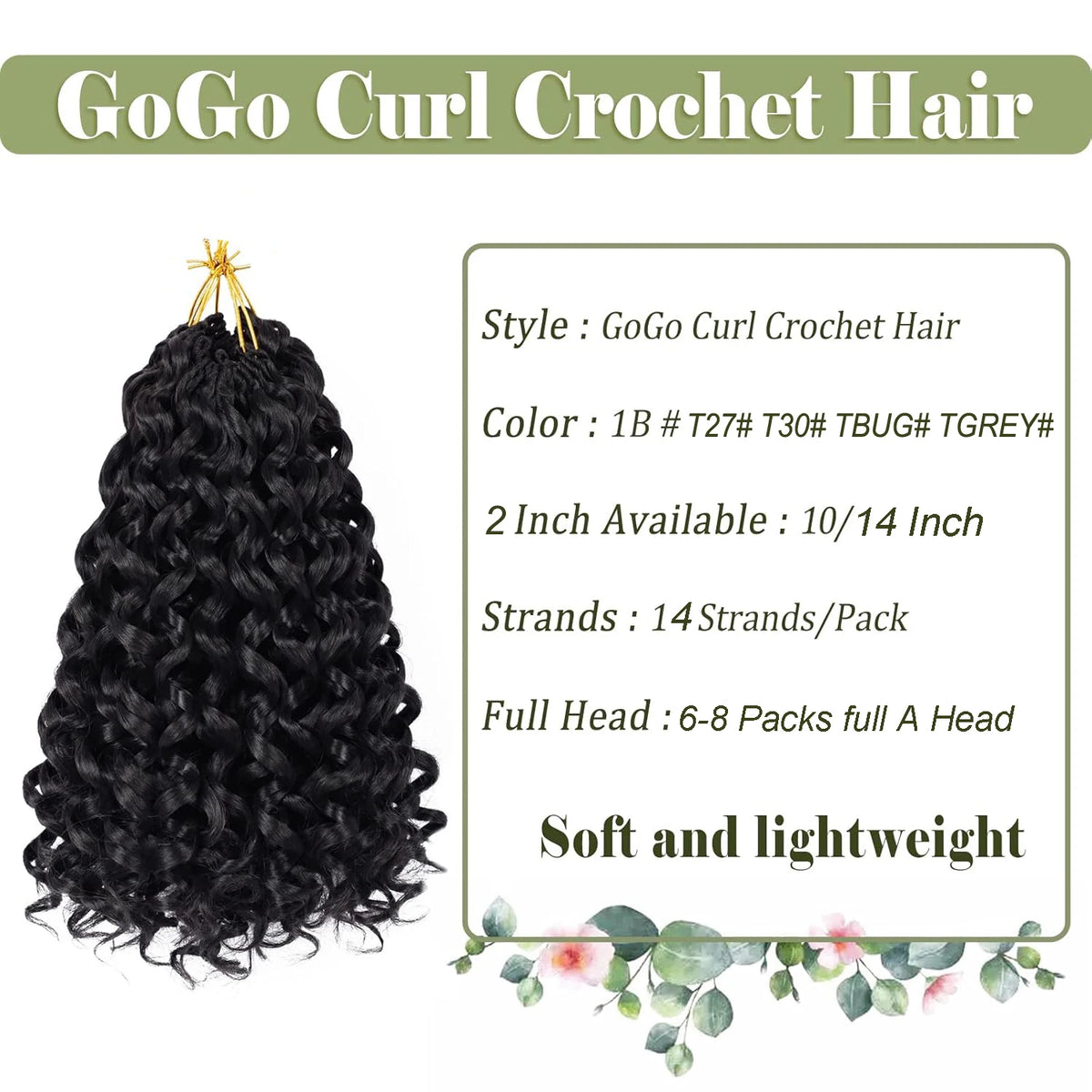 Synthetic Short Gogo Curl Crochet Hair Beach Braids Ocean Wave Twists Braiding