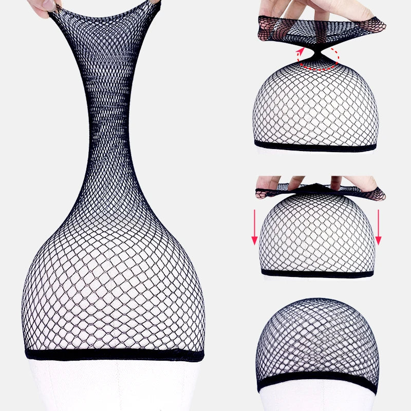 Wholesale Black Snood Nylon Hairnet Materials Wigs Making Streching Elastics Mesh Cap
