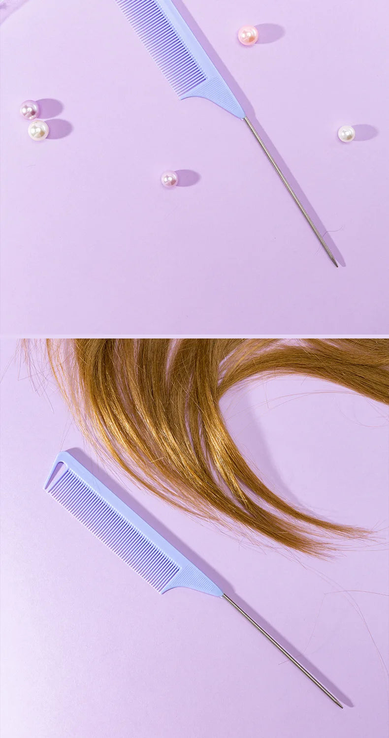 Professional Candy Color Pointy Tail Combs for Wig Parting, Braiding and Hair Dye, 5/12 Pcs