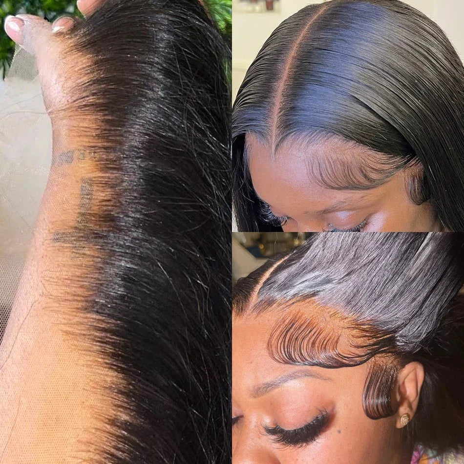 Straight Lace Front Human Hair Wigs, 13x4 HD Frontal Density Natural Hairline