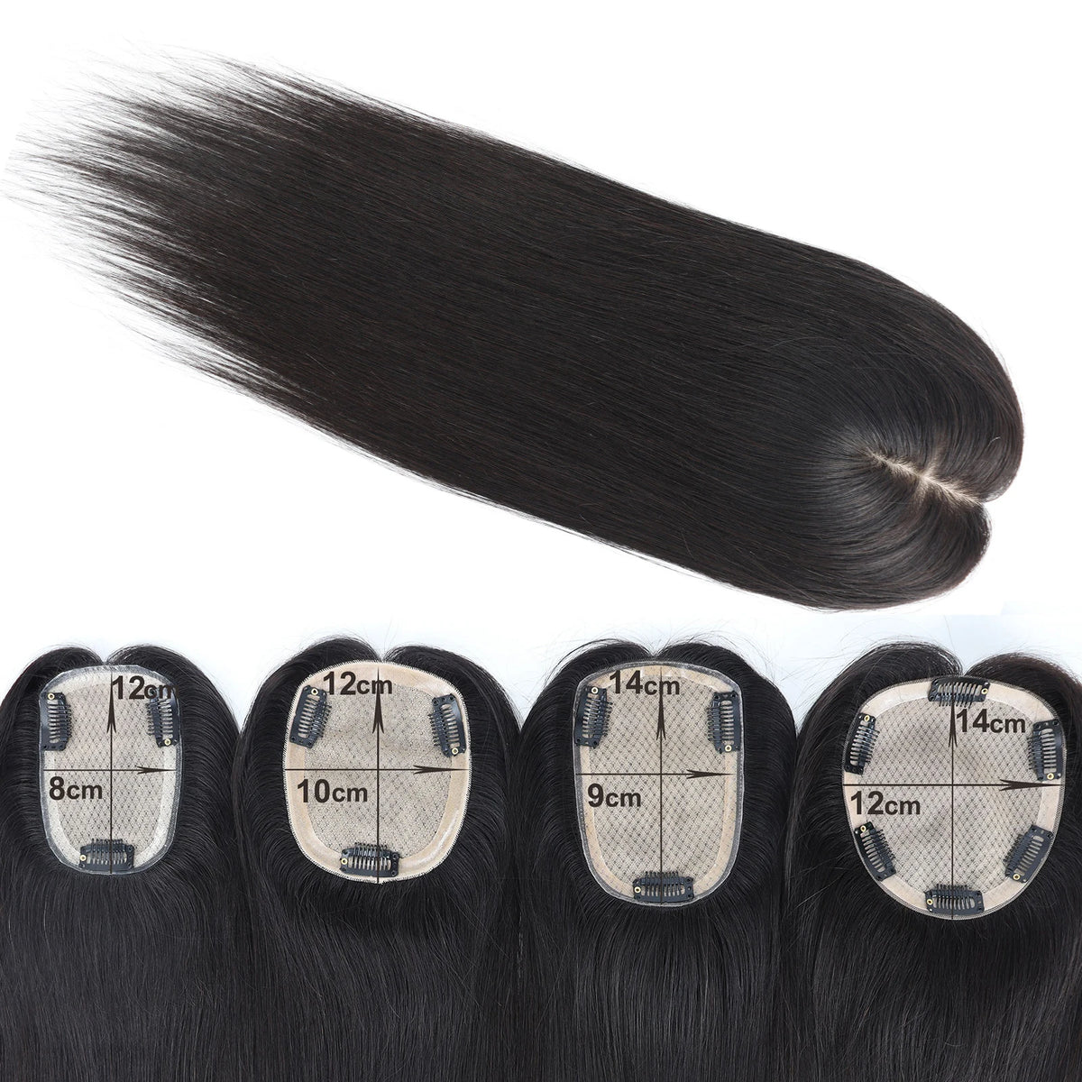 Full Hand Tied Topper Bangs Real Remy Human Hair 12x14cm Silk Top