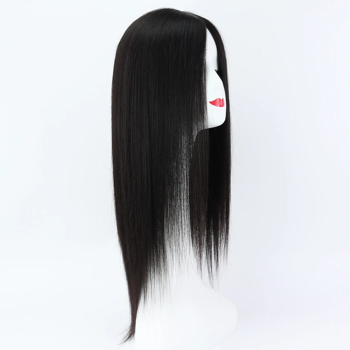 Straight Human Hair Silk Top Wig, 6x6, PU Front, Realistic Scalp