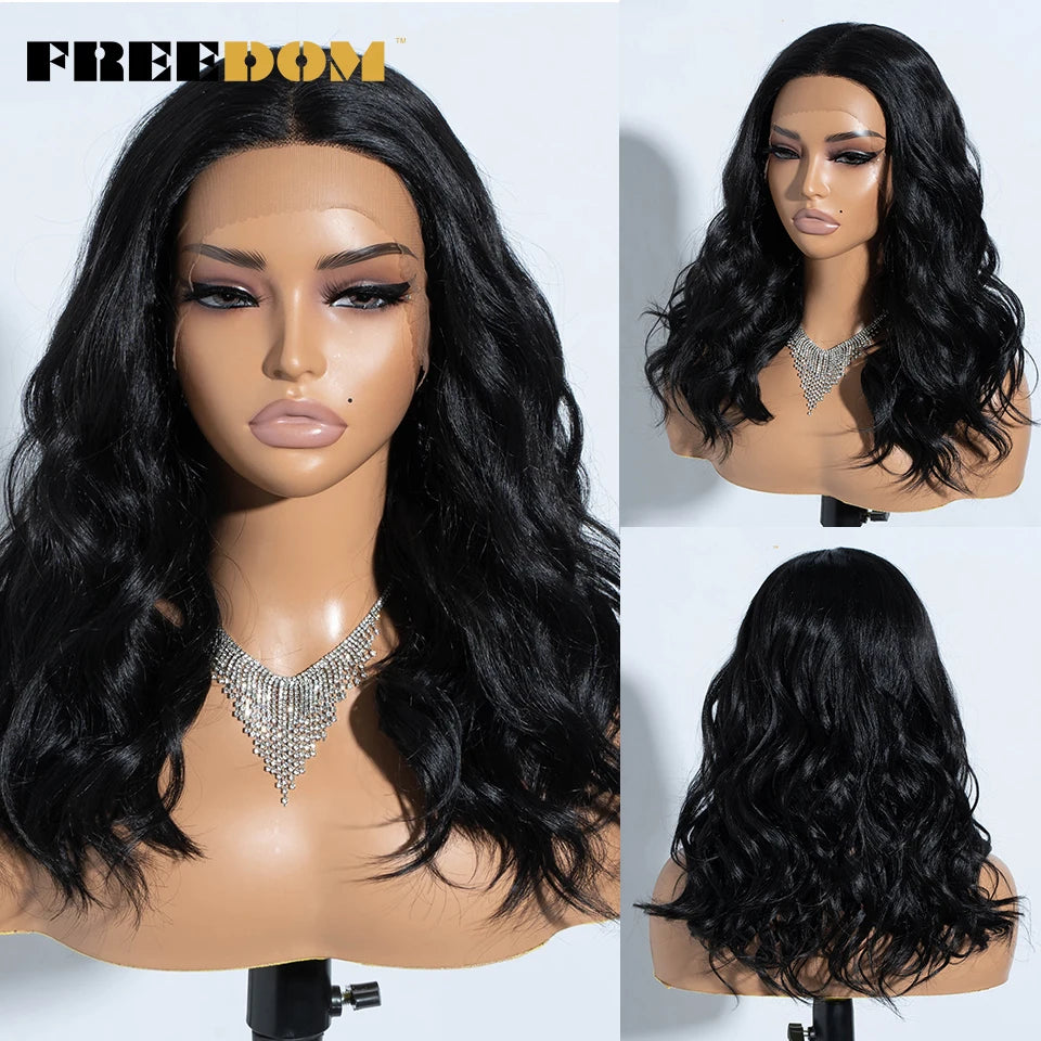 Highlight Synthetic Lace Front Wigs Natural Curly Wavy Ombre Brown Blonde Cosplay