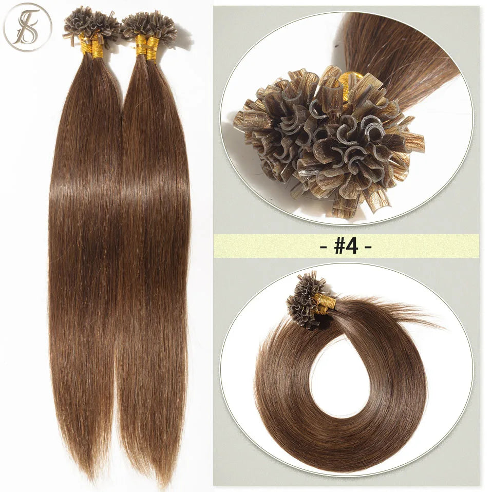 U Tip Hair Extensions 50g Microlink Keratin Fusion Human Capsule Pre Bonded