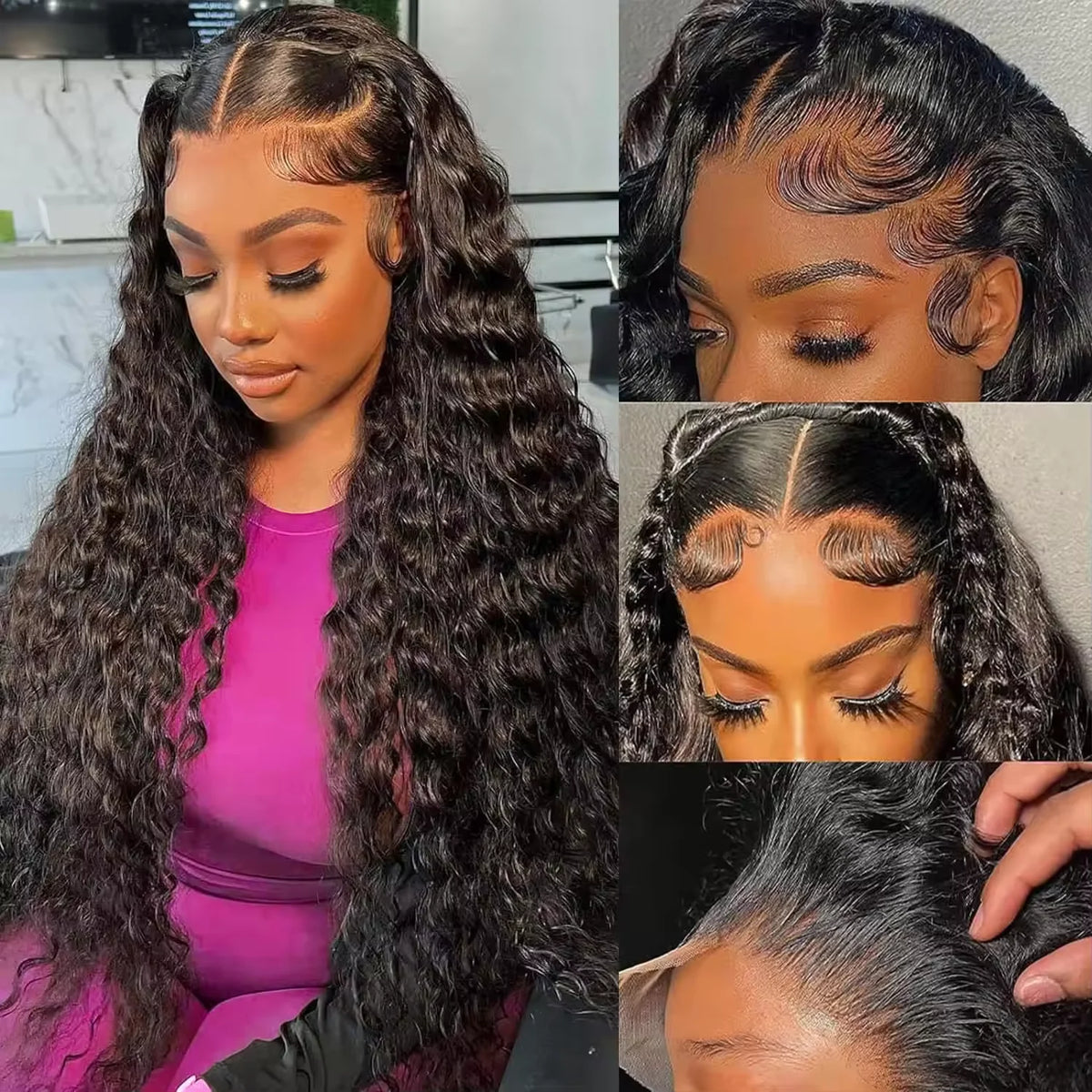 13x6 HD Lace Front Wigs Loose Deep Wave Density Water Curly Frontal