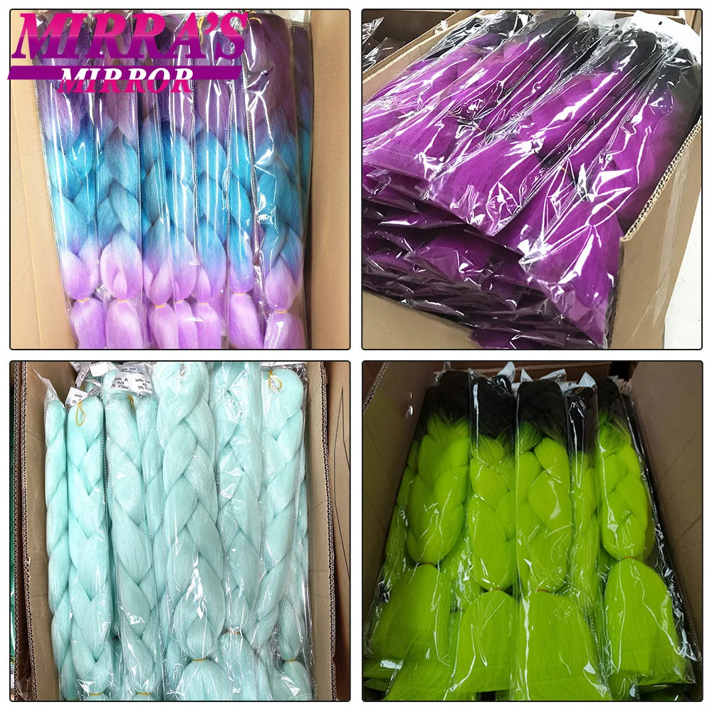 Ombre Jumbo Braiding Hair, Synthetic, 24 Inch, 6-Pack