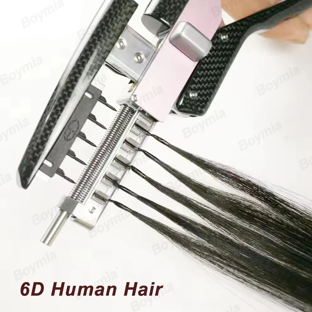 6D Hair Extensions Human Remy Micro Tiny Straight Generation Invisible Beads Real