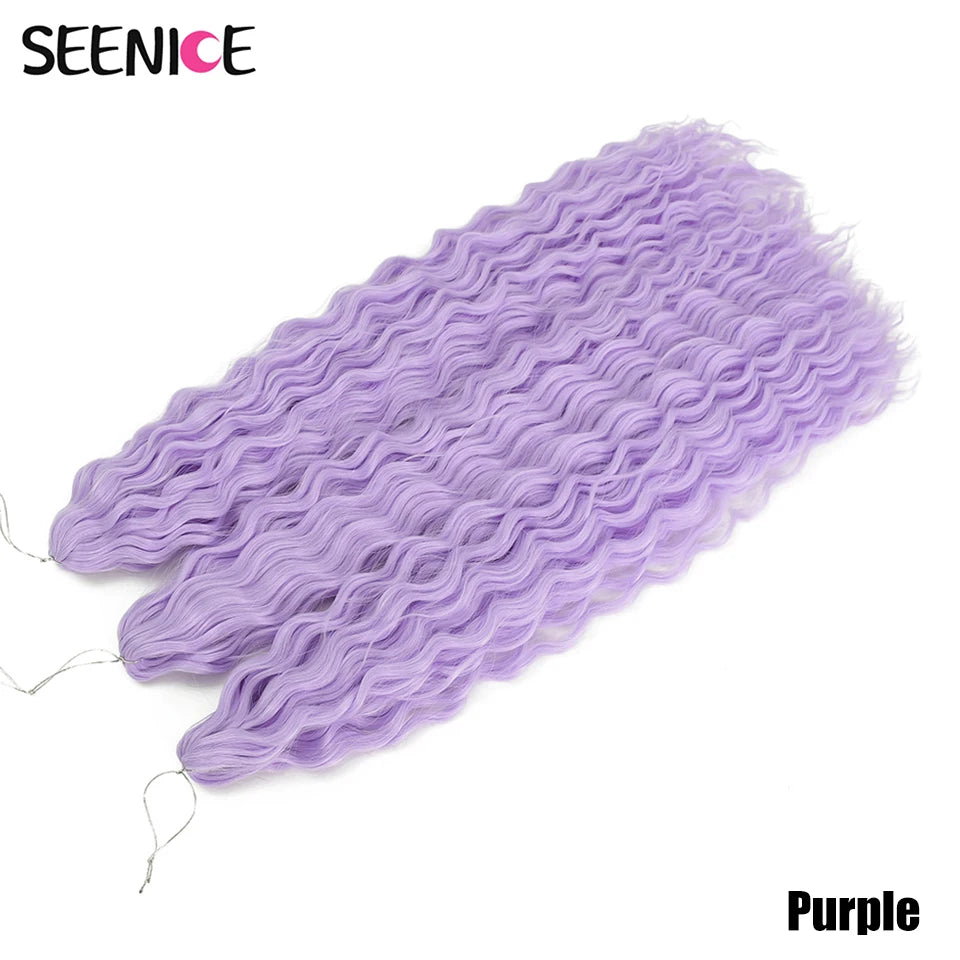African Curls Synthetic Water Wave Twist Crochet Braiding Hair, Afro Curl, Ombre Blonde Pink Deep Wave