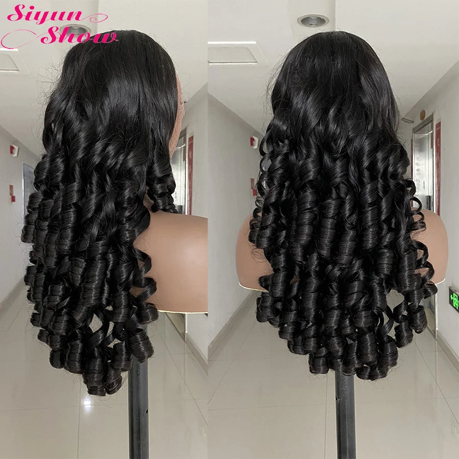 Bouncy Curly Human Hair HD Lace Frontal Wig, 13x4 and 5x5, Double Drawn
