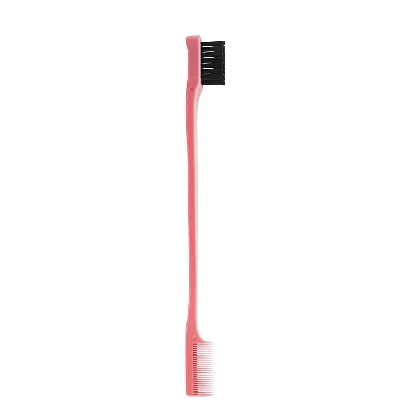 Hair Edge Brush Comb 2-in-1, Double-Sided Edge Control Brush with Comb