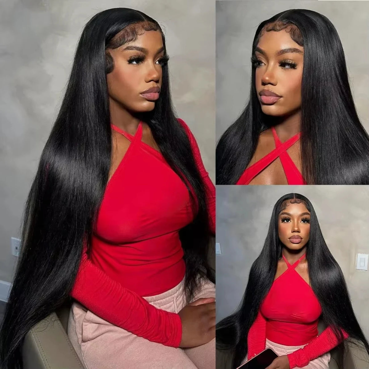 13x6 HD Lace Frontal Wig, 200% Density Brazilian Straight Front Human Hair