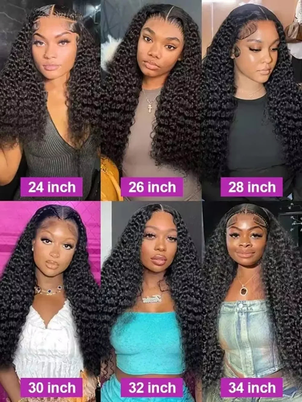 Deep Wave Frontal Wig Human Hair, 13x4 Curly Lace Front Transparent HD
