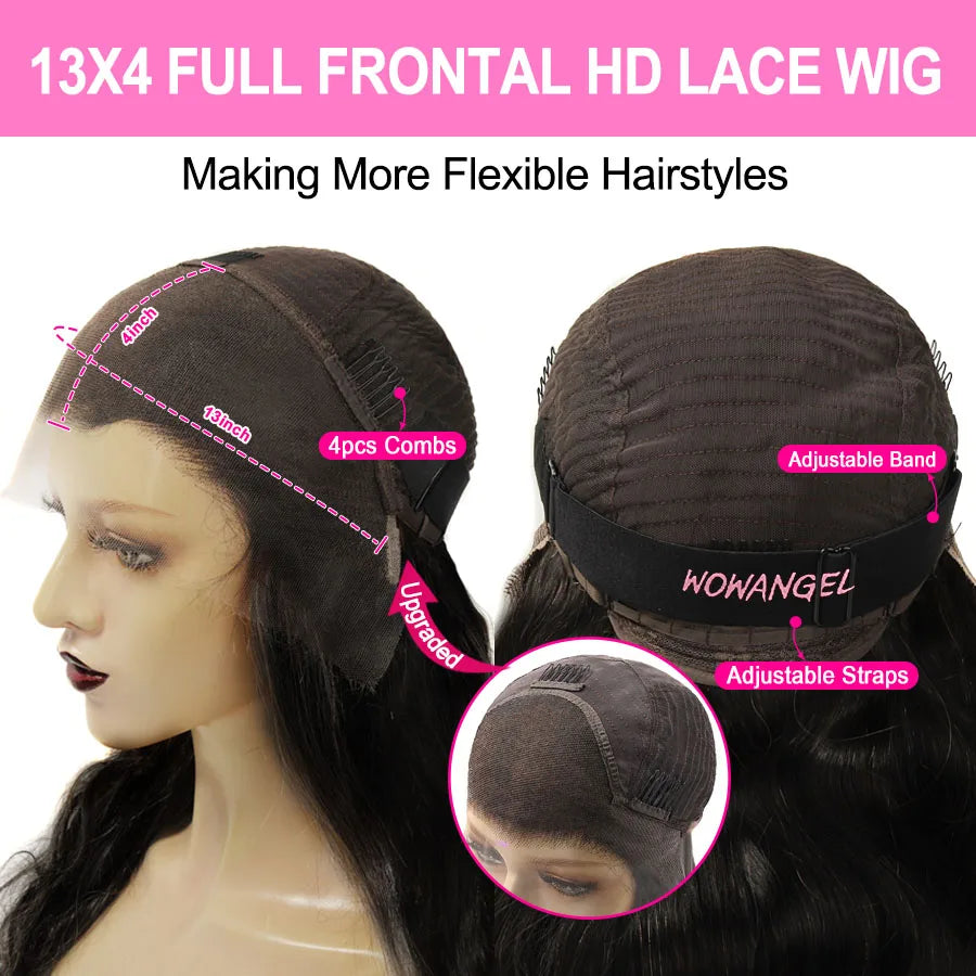 Chocolate Brown Wigs, 13x6 HD Lace Front Melt Skins Body Wave Human
