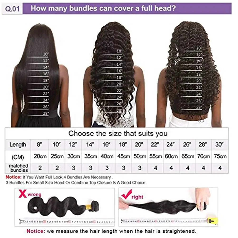 Brown Body Wave Human Hair Bundles with Lace Closure — Brazilian, Remy