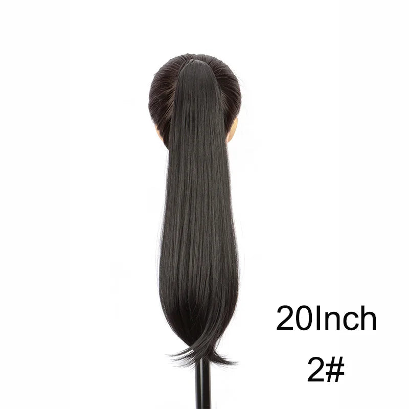 16Inch/20Inch Synthetic Wig Female Slightly Curver Ponytail Hair Extension Claw Clip in Ponytail Hairpice